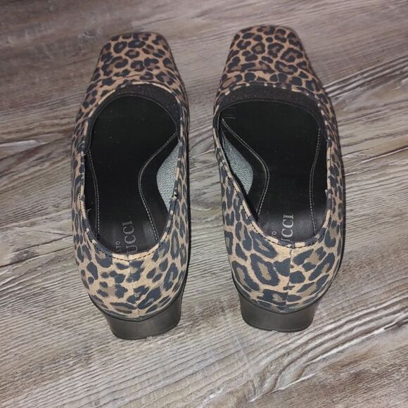 Sesto Meucci Yasemin Leopard-Print Pumps Square Toe Waterproof Size 8 - Picture 4 of 10
